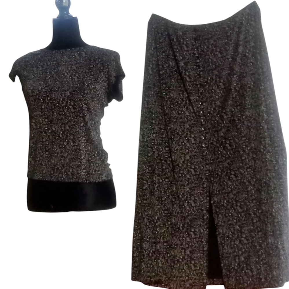 Modest Thrifted– Briggs NY 2pc Set- Paisley Maxi Skirt (XL) + Stretch Top (M)